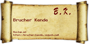 Brucher Kende névjegykártya